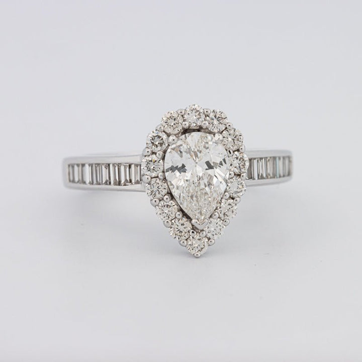 1 CT Pear - shape Halo Solitaire - ZIZOV DIAMONDS