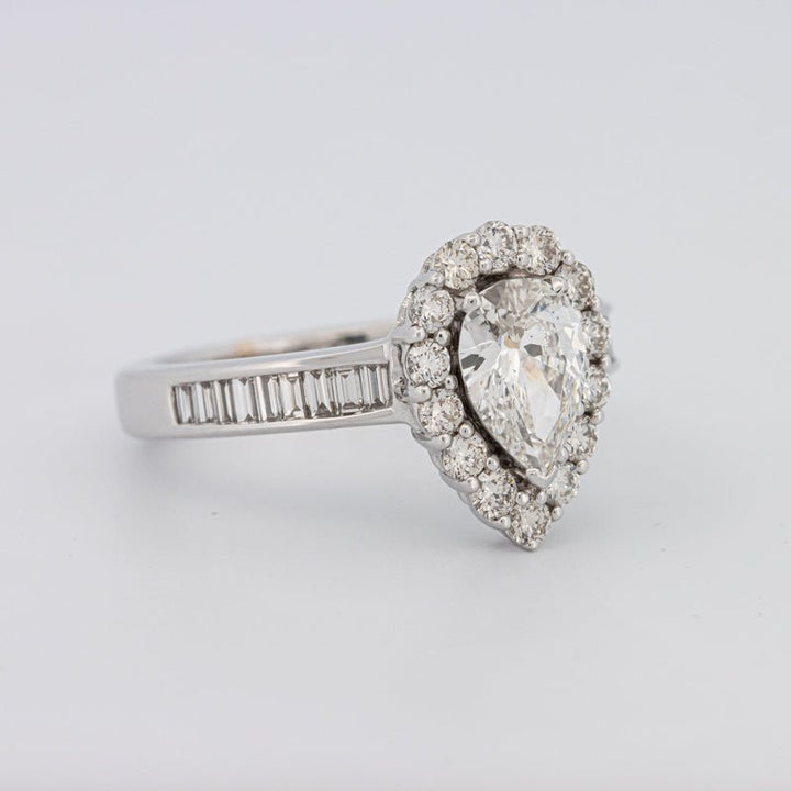 1 CT Pear - shape Halo Solitaire - ZIZOV DIAMONDS