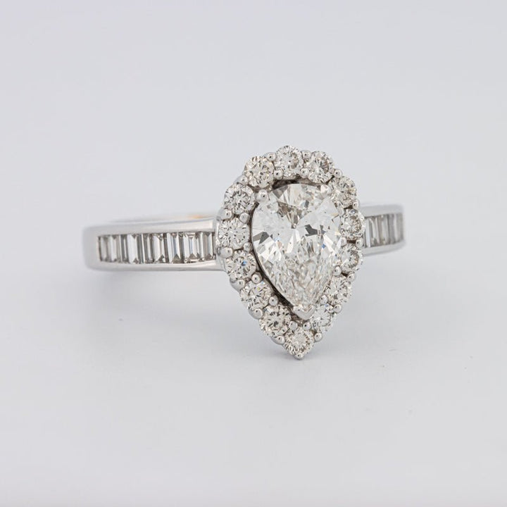 1 CT Pear - shape Halo Solitaire - ZIZOV DIAMONDS