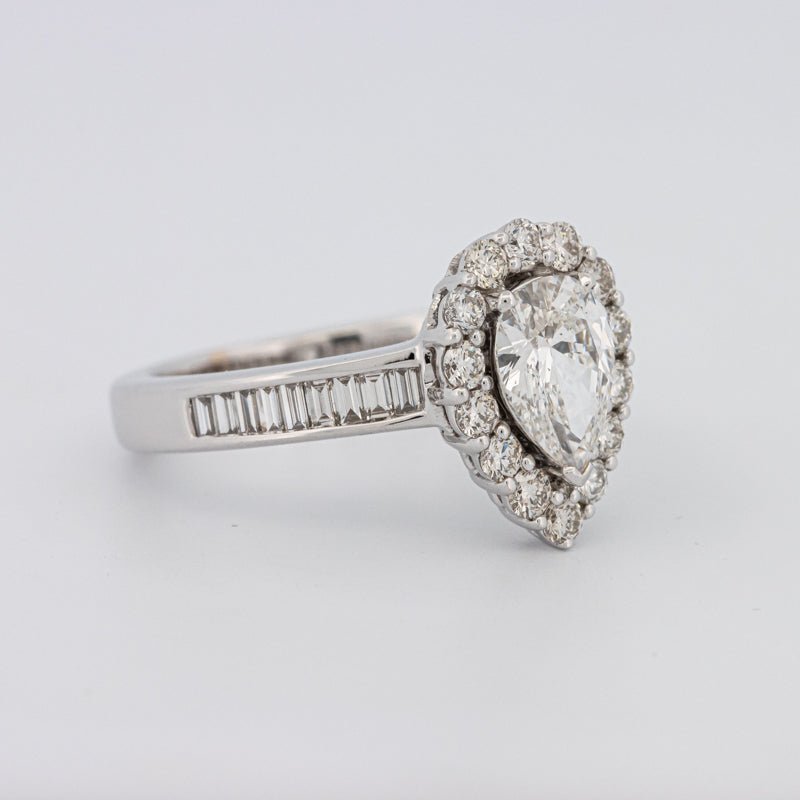 1 CT Pear - shape Halo Solitaire - ZIZOV DIAMONDS
