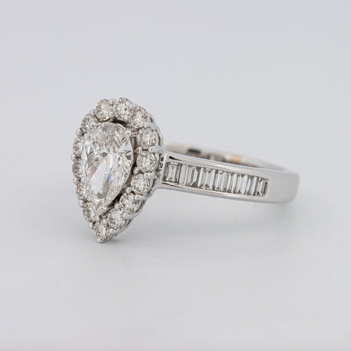 1 CT Pear - shape Halo Solitaire - ZIZOV DIAMONDS