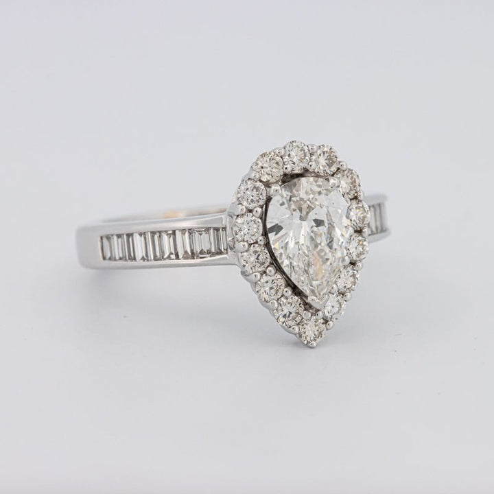 1 CT Pear - shape Halo Solitaire - ZIZOV DIAMONDS