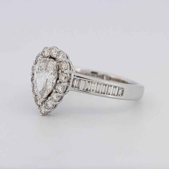 1 CT Pear - shape Halo Solitaire - ZIZOV DIAMONDS