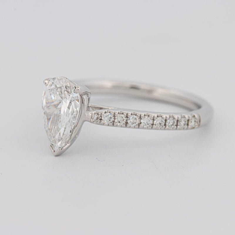 1 CT Pear - shape Pavé Solitaire (LG) - ZIZOV DIAMONDS