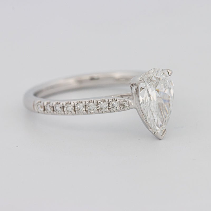 1 CT Pear - shape Pavé Solitaire (LG) - ZIZOV DIAMONDS