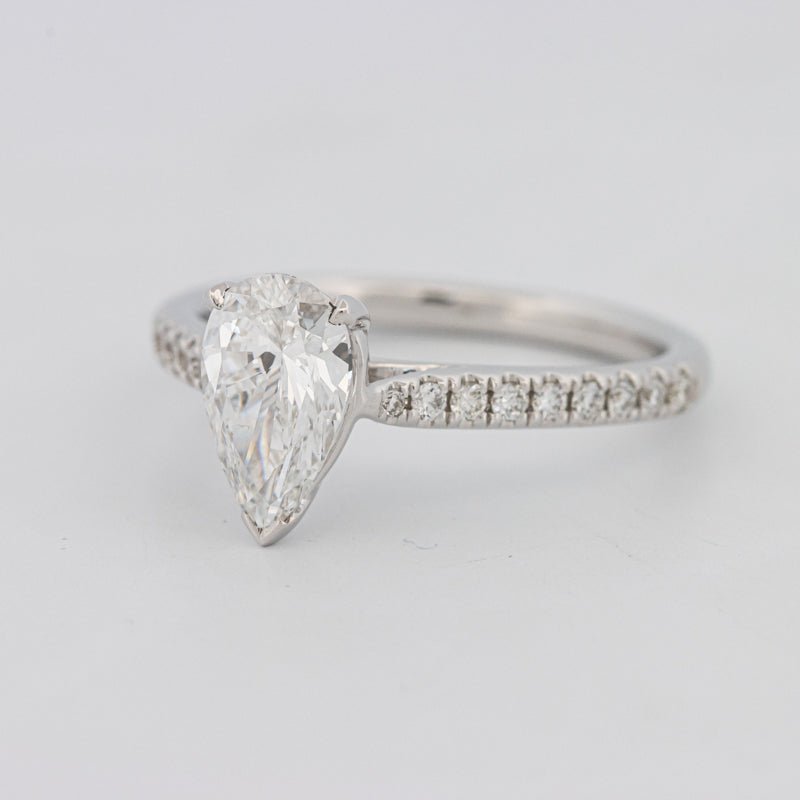 1 CT Pear - shape Pavé Solitaire (LG) - ZIZOV DIAMONDS