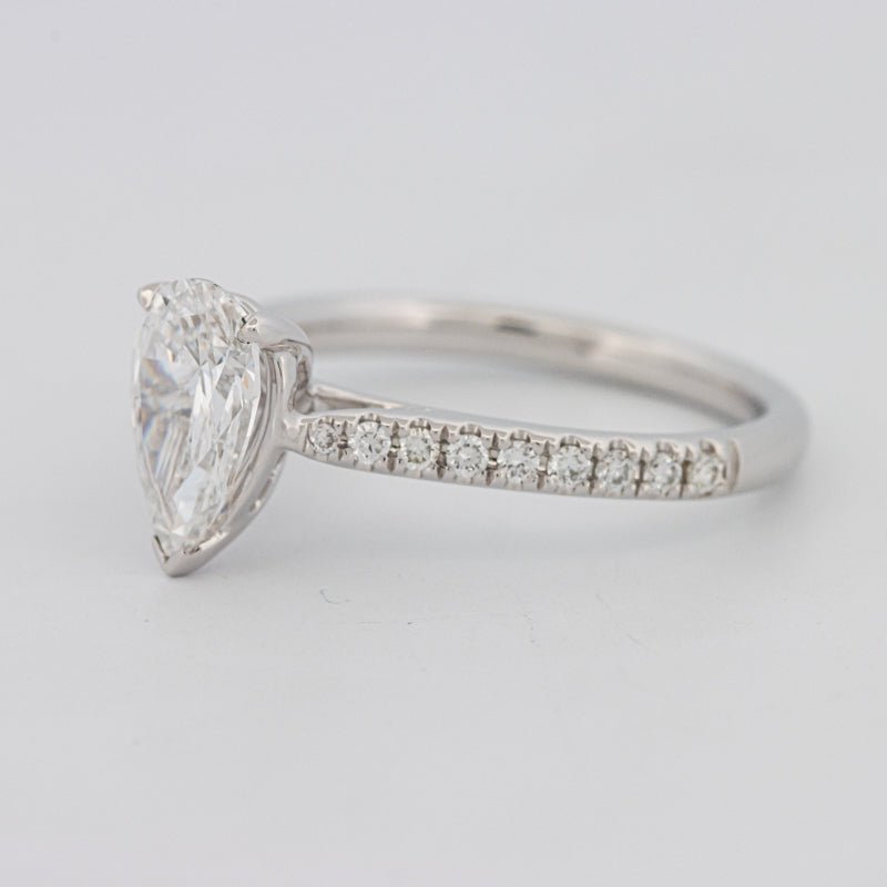 1 CT Pear - shape Pavé Solitaire (LG) - ZIZOV DIAMONDS
