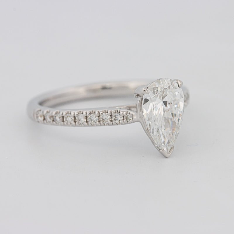 1 CT Pear - shape Pavé Solitaire (LG) - ZIZOV DIAMONDS