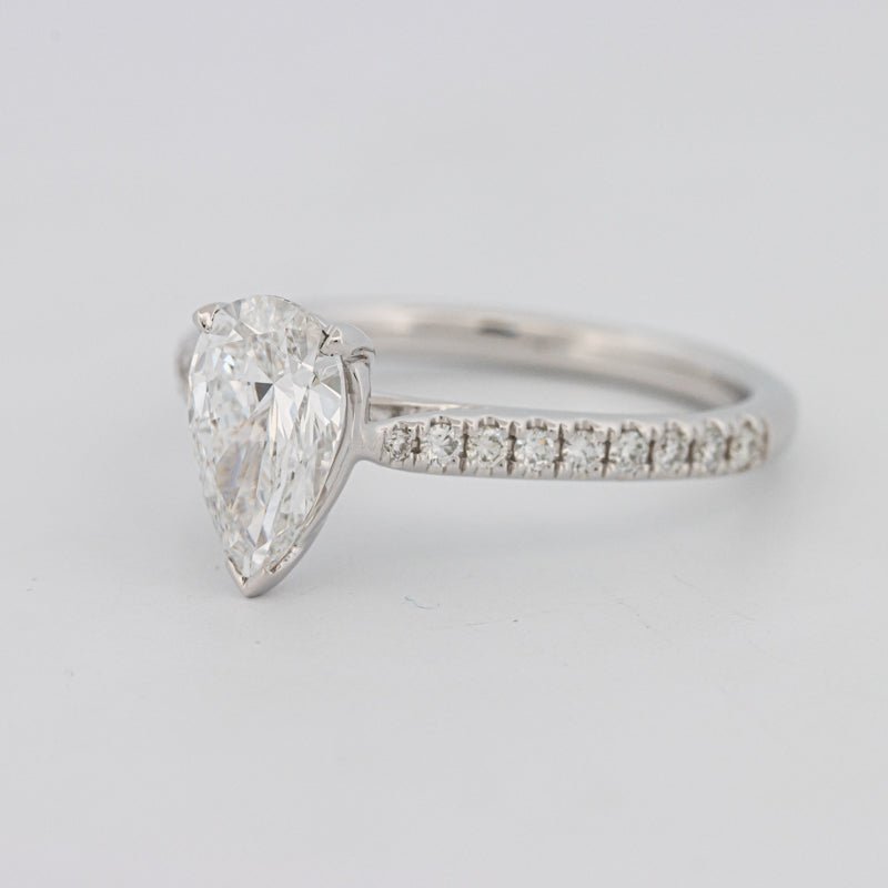 1 CT Pear - shape Pavé Solitaire (LG) - ZIZOV DIAMONDS