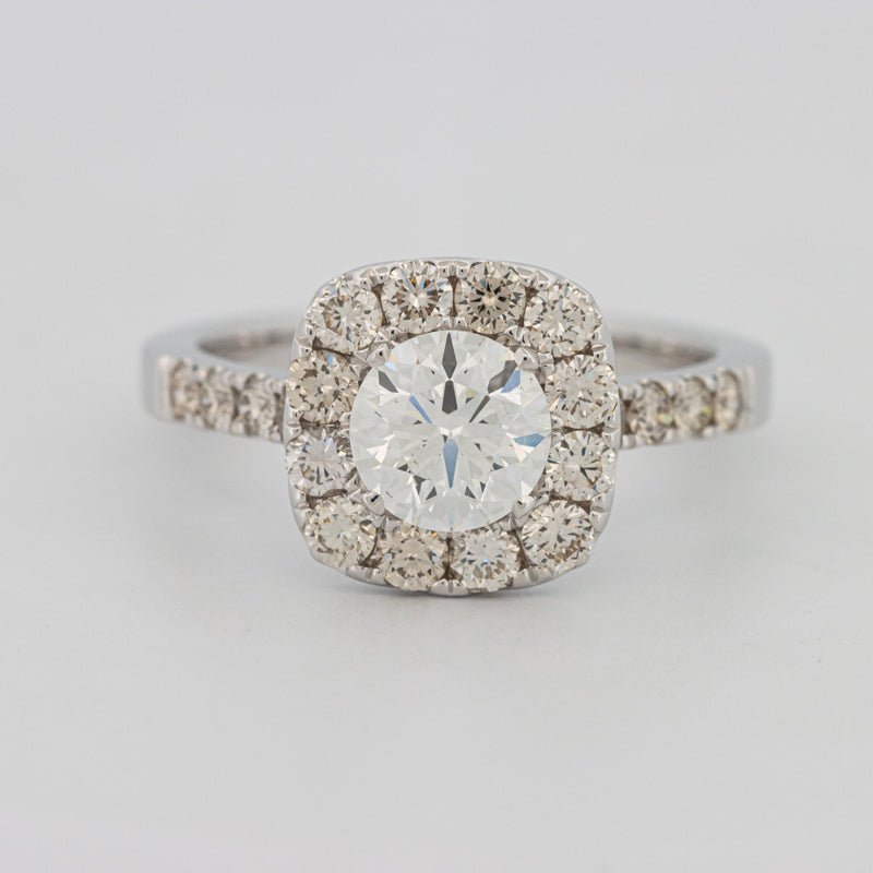 1 CT Rond Geslepen Halo Pavé Solitaire (LG)