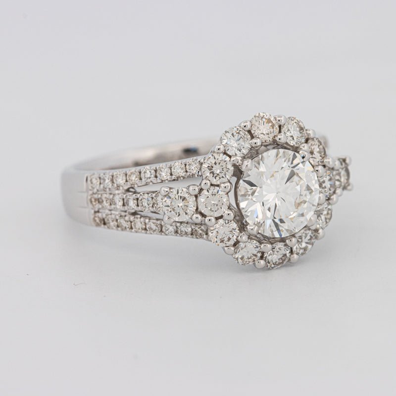 1 CT Round Cut Halo Pavé Solitaire (LG) - ZIZOV DIAMONDS