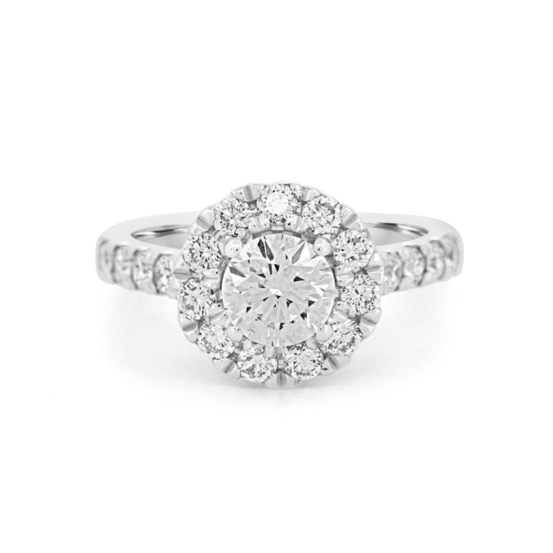 1 CT Round Halo Diamond Solitaire ring - ZIZOV DIAMONDS