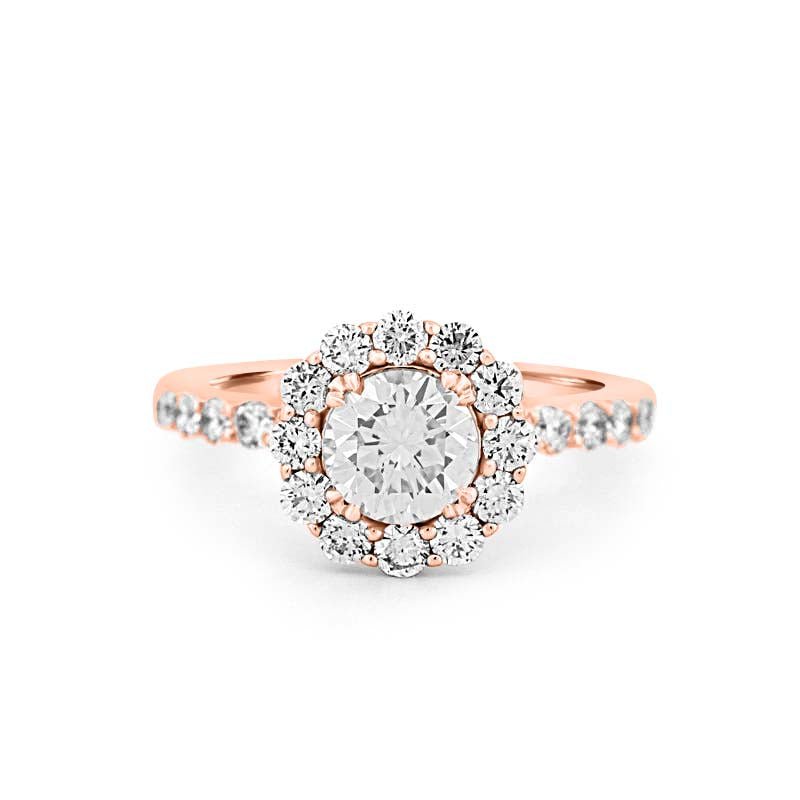 1 CT Round Halo Solitaire Ring - ZIZOV DIAMONDS