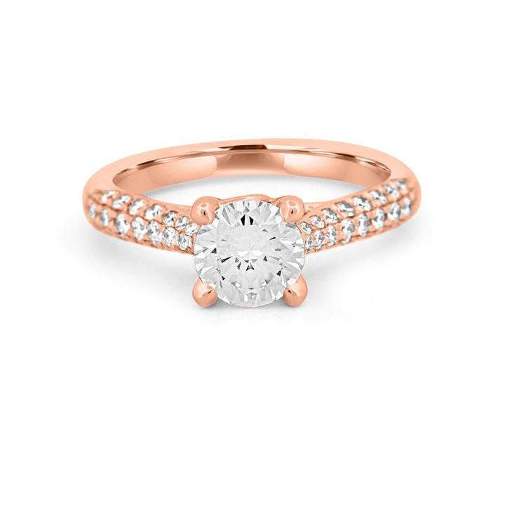 1 CT Round Solitaire Pave Ring - ZIZOV DIAMONDS