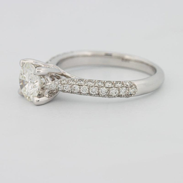 1 CT Round Solitaire Pave Ring - ZIZOV DIAMONDS