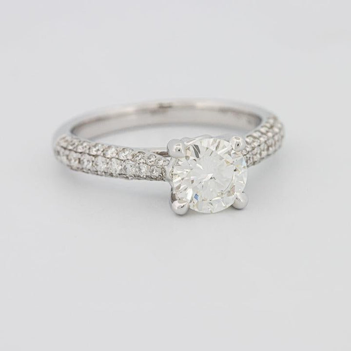 1 CT Round Solitaire Pave Ring - ZIZOV DIAMONDS
