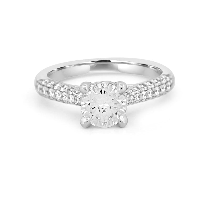 1 CT Round Solitaire Pave Ring - ZIZOV DIAMONDS