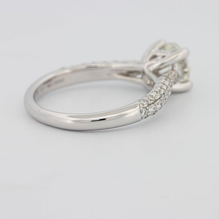 1 CT Round Solitaire Pave Ring - ZIZOV DIAMONDS