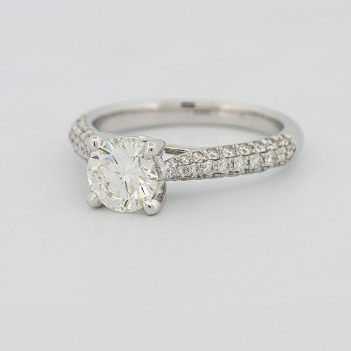 1 CT Round Solitaire Pave Ring - ZIZOV DIAMONDS