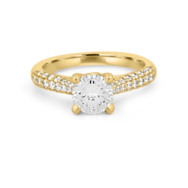 1 CT Round Solitaire Pave Ring - ZIZOV DIAMONDS