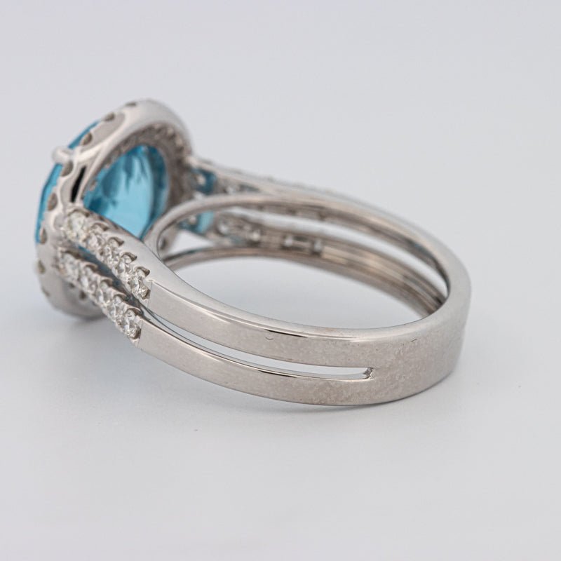 1 CT Round Topaz Halo Ring - ZIZOV DIAMONDS