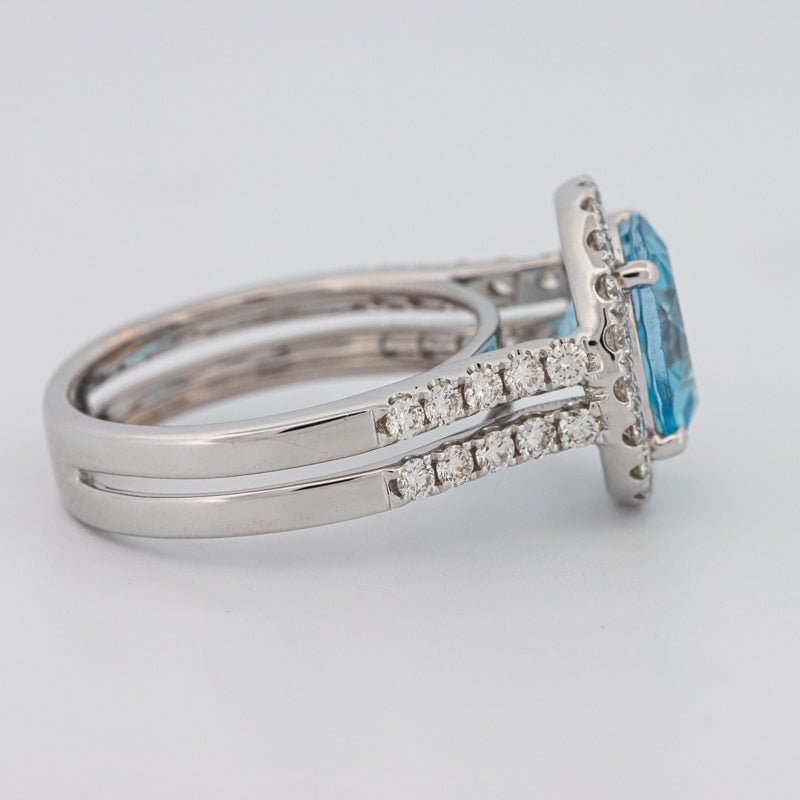 1 CT Round Topaz Halo Ring - ZIZOV DIAMONDS