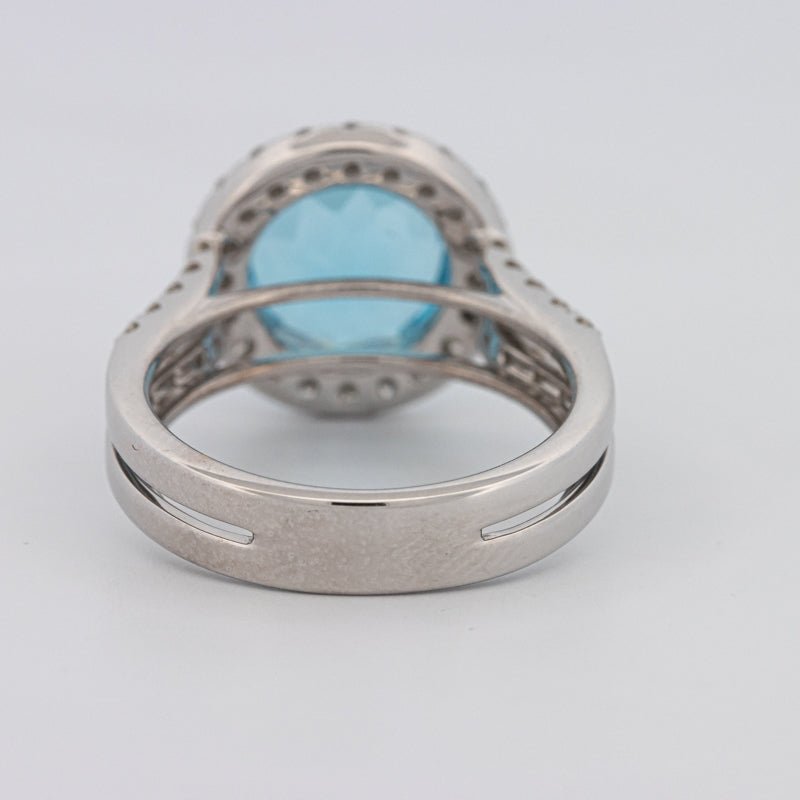 1 CT Round Topaz Halo Ring - ZIZOV DIAMONDS