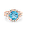 1 CT Round Topaz Halo Ring - ZIZOV DIAMONDS
