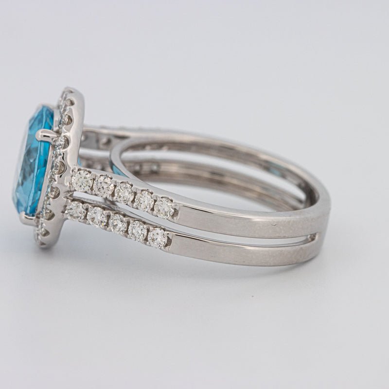 1 CT Round Topaz Halo Ring - ZIZOV DIAMONDS