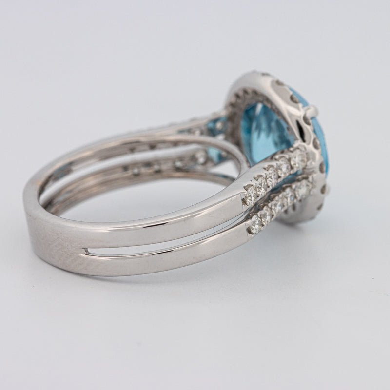 1 CT Round Topaz Halo Ring - ZIZOV DIAMONDS