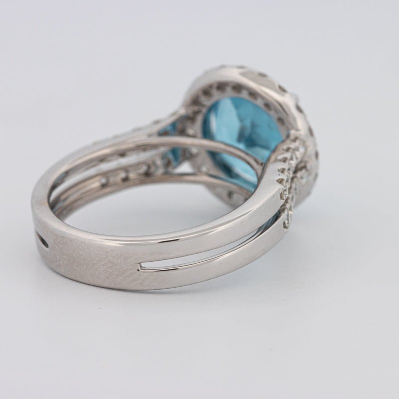 1 CT Round Topaz Halo Ring - ZIZOV DIAMONDS