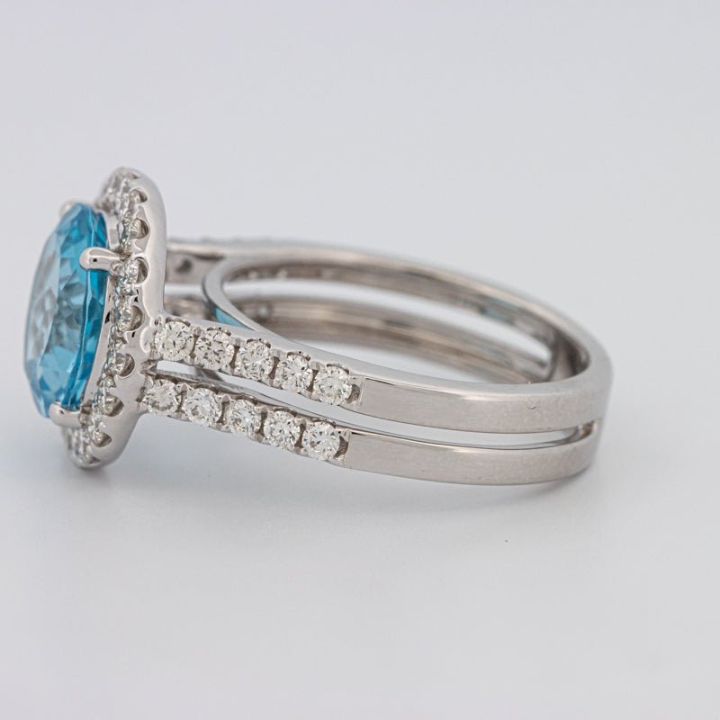 1 CT Round Topaz Halo Ring - ZIZOV DIAMONDS