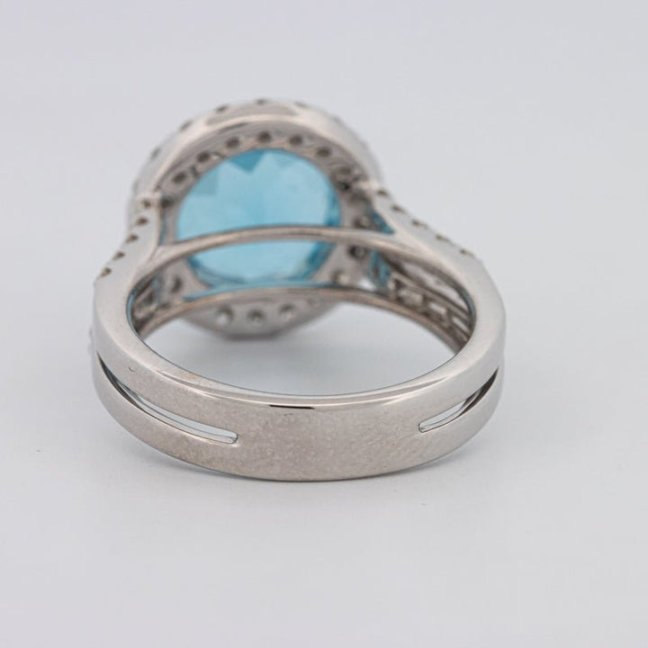 1 CT Round Topaz Halo Ring - ZIZOV DIAMONDS