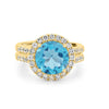 1 CT Round Topaz Halo Ring - ZIZOV DIAMONDS
