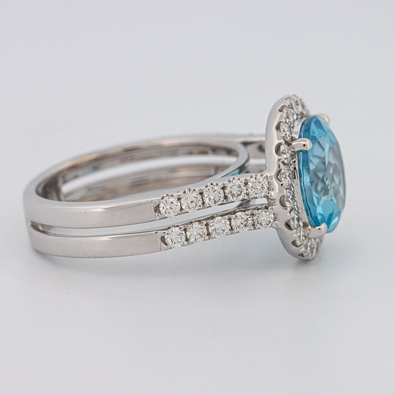 1 CT Round Topaz Halo Ring - ZIZOV DIAMONDS