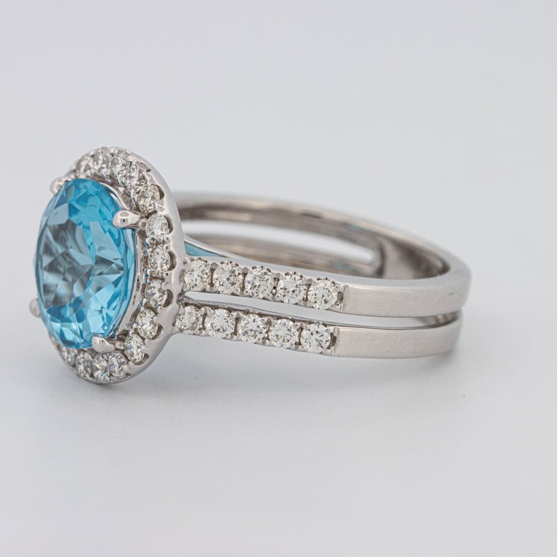 1 CT Round Topaz Halo Ring - ZIZOV DIAMONDS
