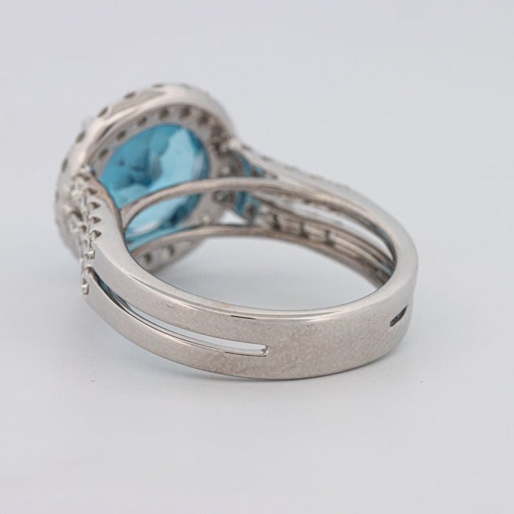 1 CT Round Topaz Halo Ring - ZIZOV DIAMONDS