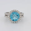 1 CT Round Topaz Halo Ring - ZIZOV DIAMONDS