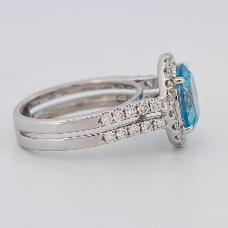 1 CT Round Topaz Halo Ring - ZIZOV DIAMONDS