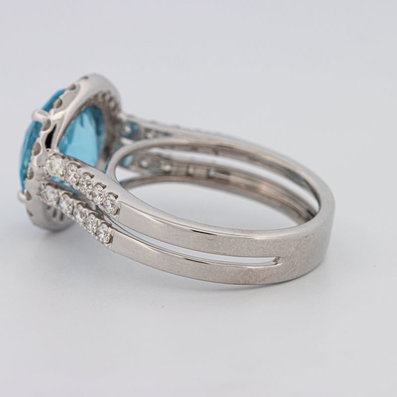 1 CT Round Topaz Halo Ring - ZIZOV DIAMONDS