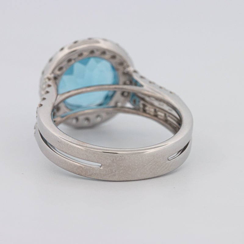 1 CT Round Topaz Halo Ring - ZIZOV DIAMONDS