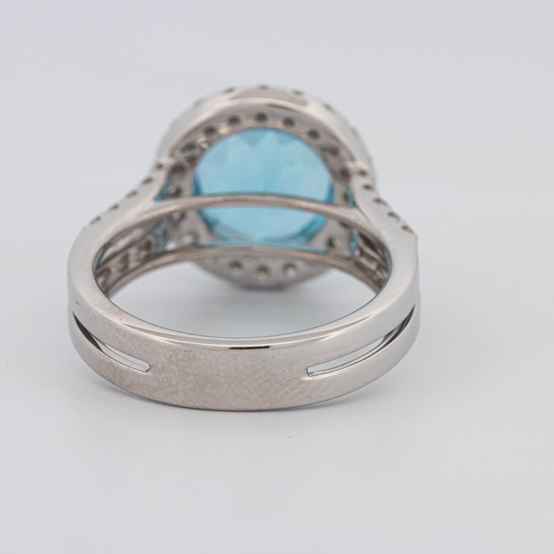 1 CT Round Topaz Halo Ring - ZIZOV DIAMONDS