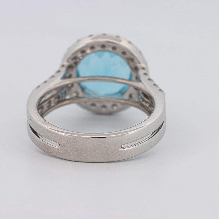 1 CT Round Topaz Halo Ring - ZIZOV DIAMONDS