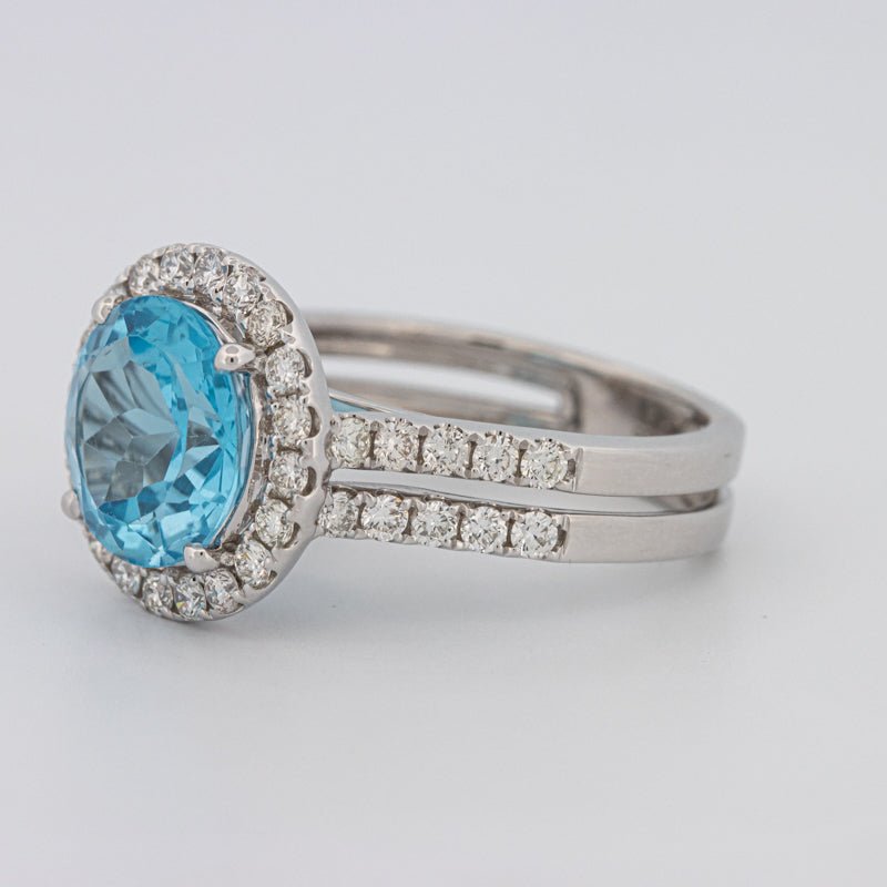 1 CT Round Topaz Halo Ring - ZIZOV DIAMONDS