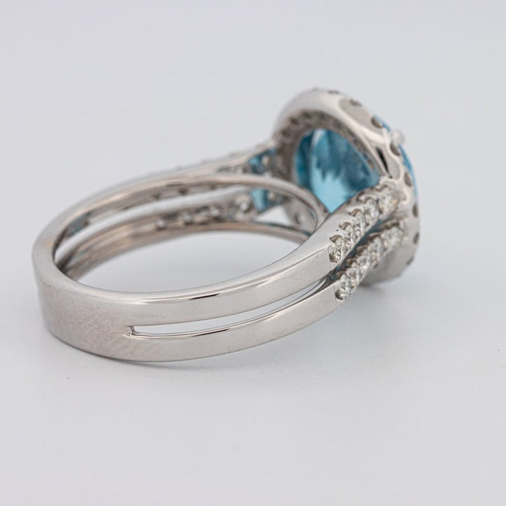 1 CT Round Topaz Halo Ring - ZIZOV DIAMONDS