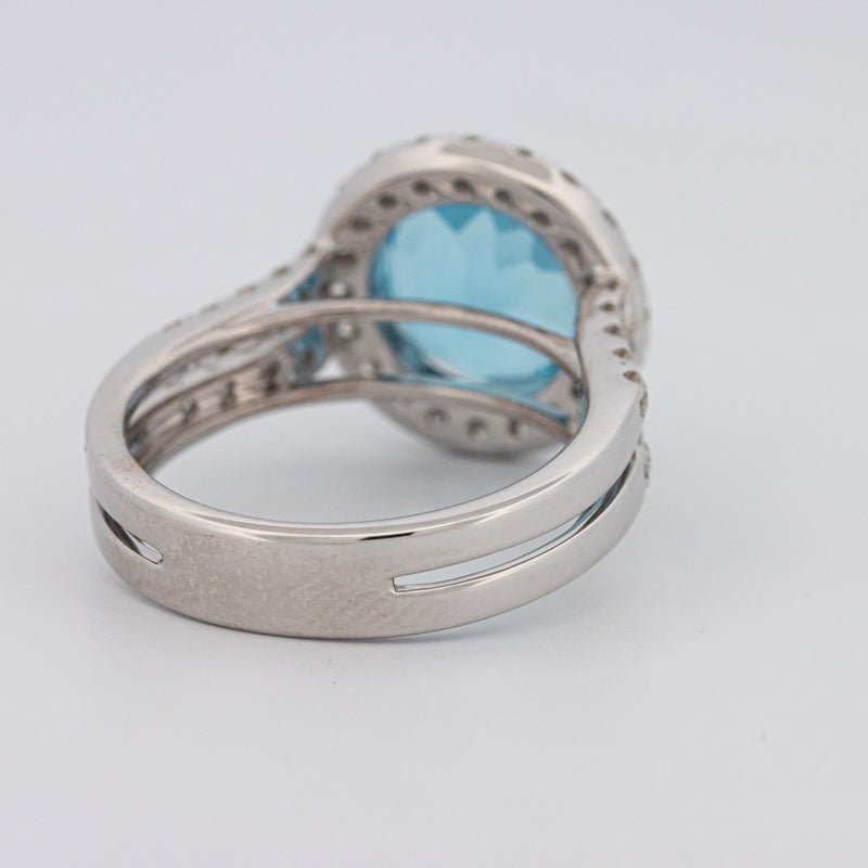 1 CT Round Topaz Halo Ring - ZIZOV DIAMONDS