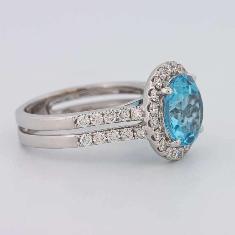 1 CT Round Topaz Halo Ring - ZIZOV DIAMONDS
