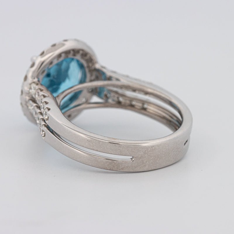 1 CT Round Topaz Halo Ring - ZIZOV DIAMONDS