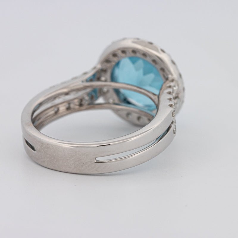 1 CT Round Topaz Halo Ring - ZIZOV DIAMONDS