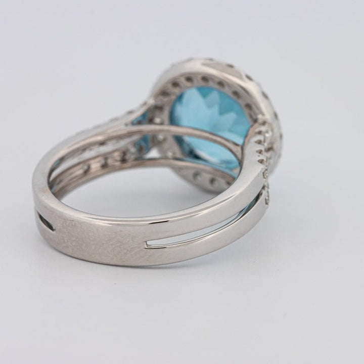 1 CT Round Topaz Halo Ring - ZIZOV DIAMONDS